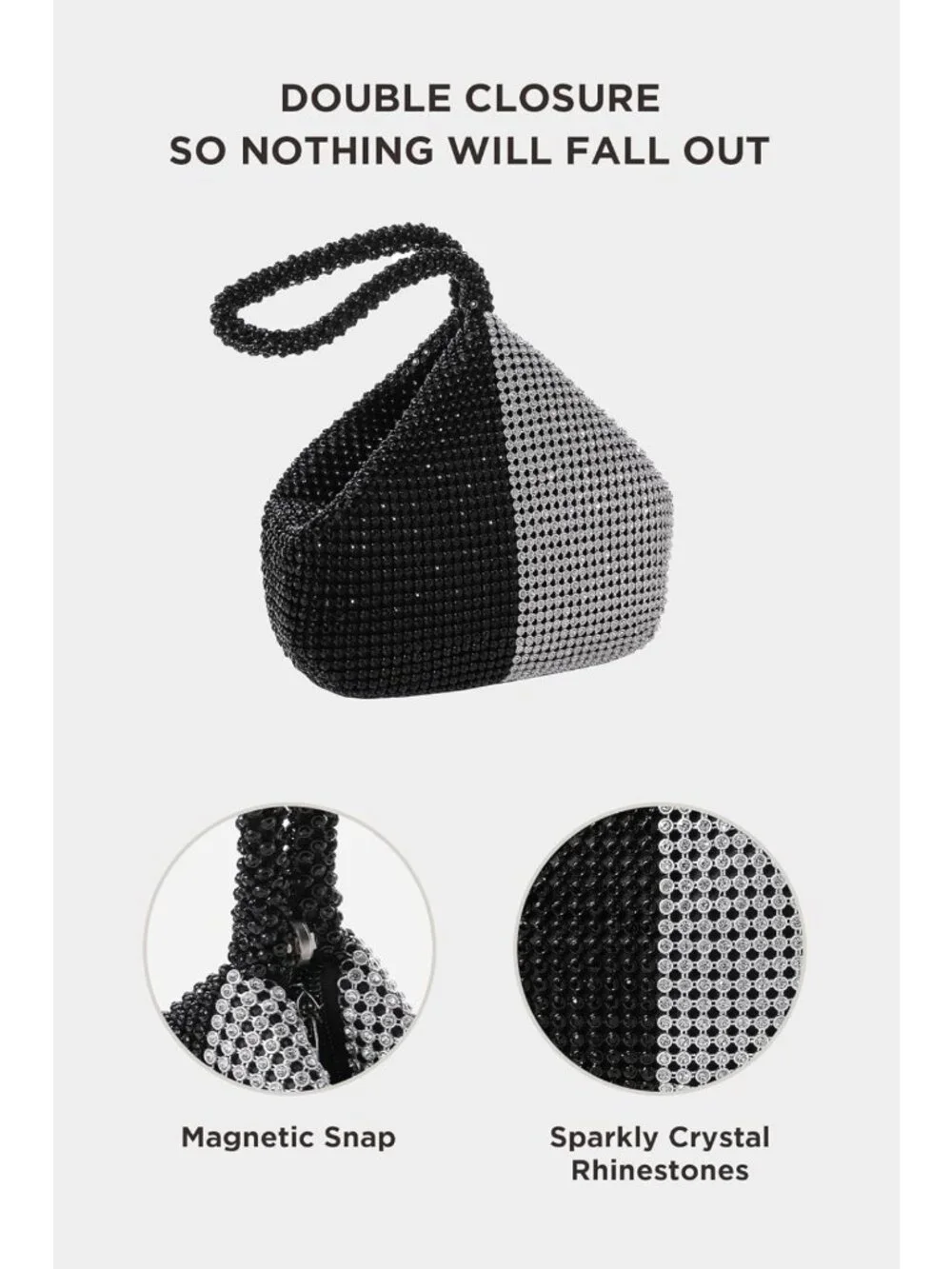 Sparkly Rhinestone Clutch Bag | Triangle Glitter Evening Purse for Parties